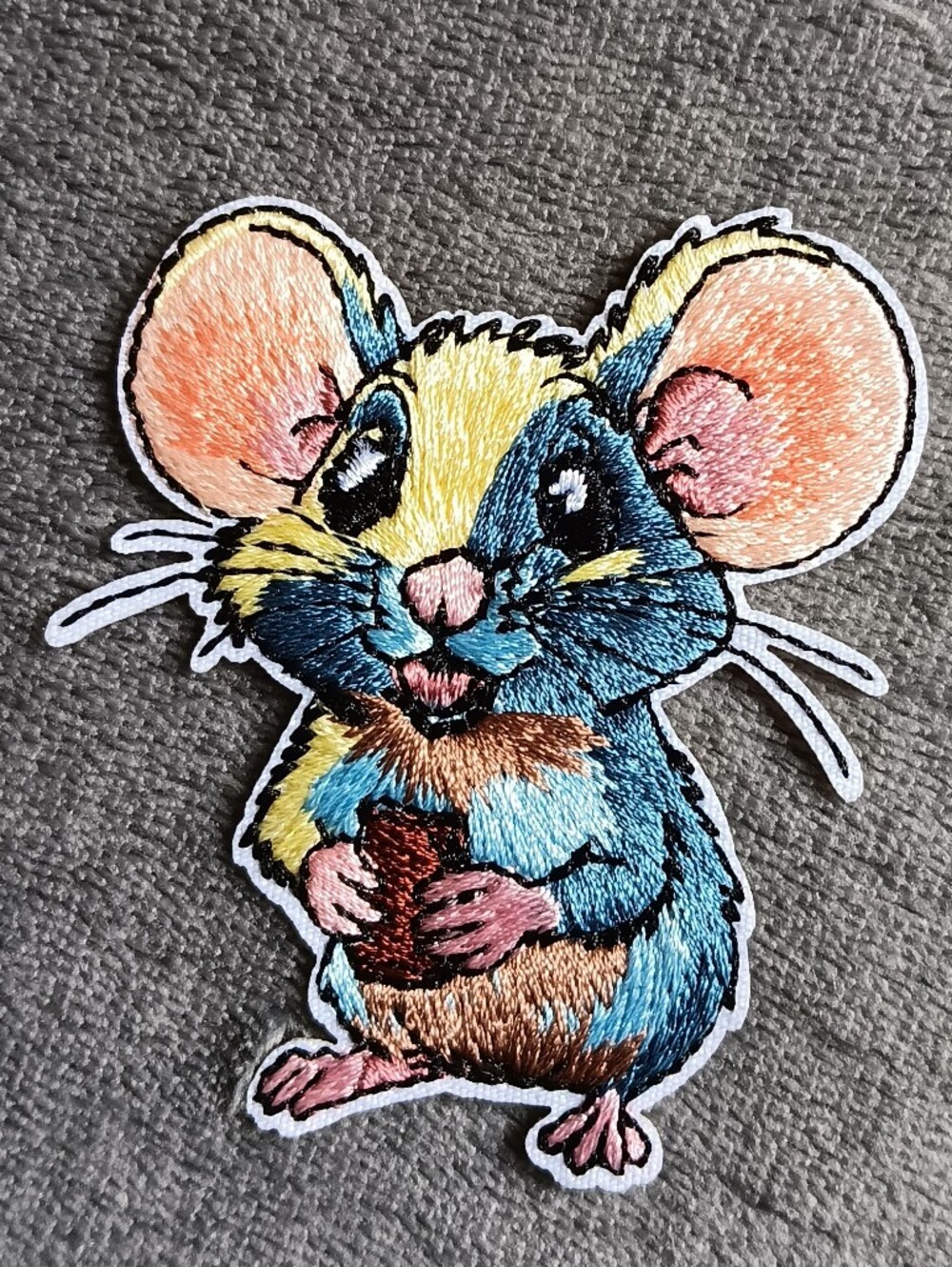 Adorable Whimsical Colorful Mouse Iron On Patch, Fairy Fairycore Whimsy Applique